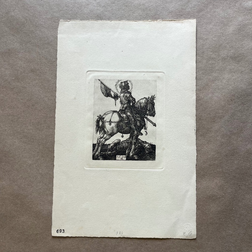 Antique Albrecht Durer Saint George on Horseback Fine Art Print